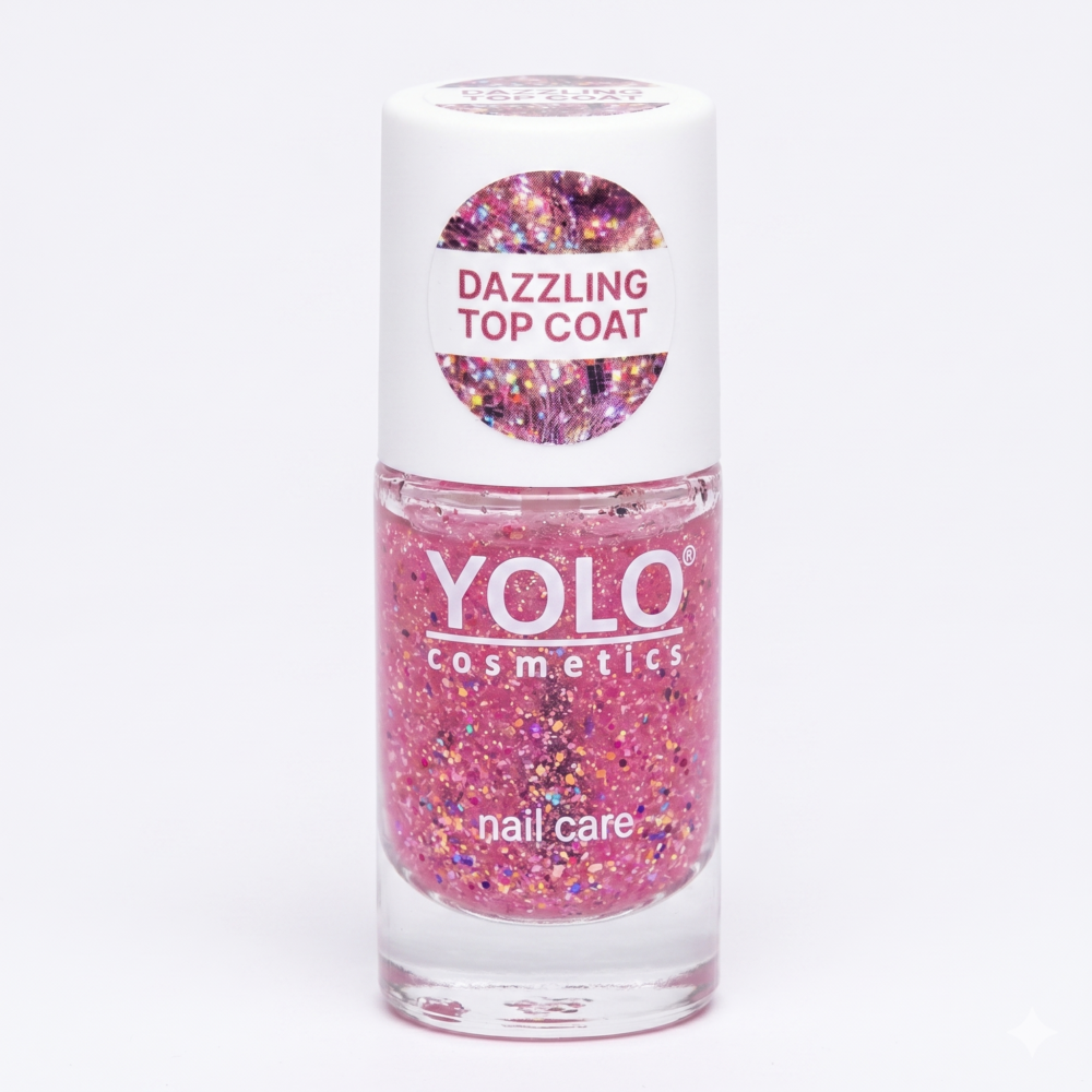 ملمع ومثبت طلاء الأظافر الجليتر يولو - دازلينج توب كوت | Yolo Dazzling Top Coat Nail Care