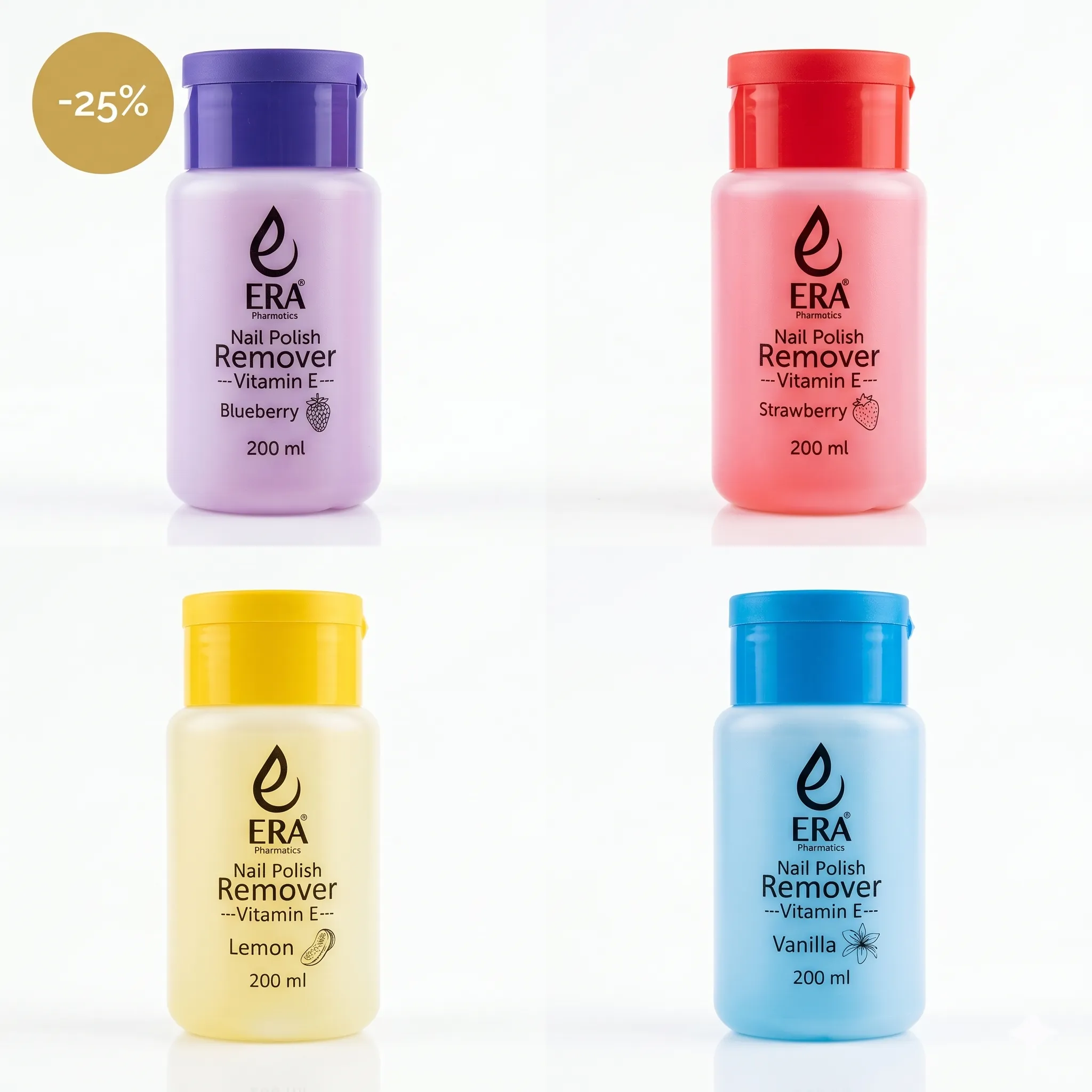 مزيل طلاء الأظافر إيرا بالفيتامينات والروائح العطرية - 200 مل | Era Nail Polish Remover Vitamin E