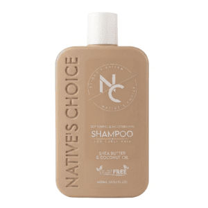 شامبو Native's Choice لتنعيم وترطيب الشعر الكيرلي بزبدة الشيا وزيت جوز الهند (400 مل).