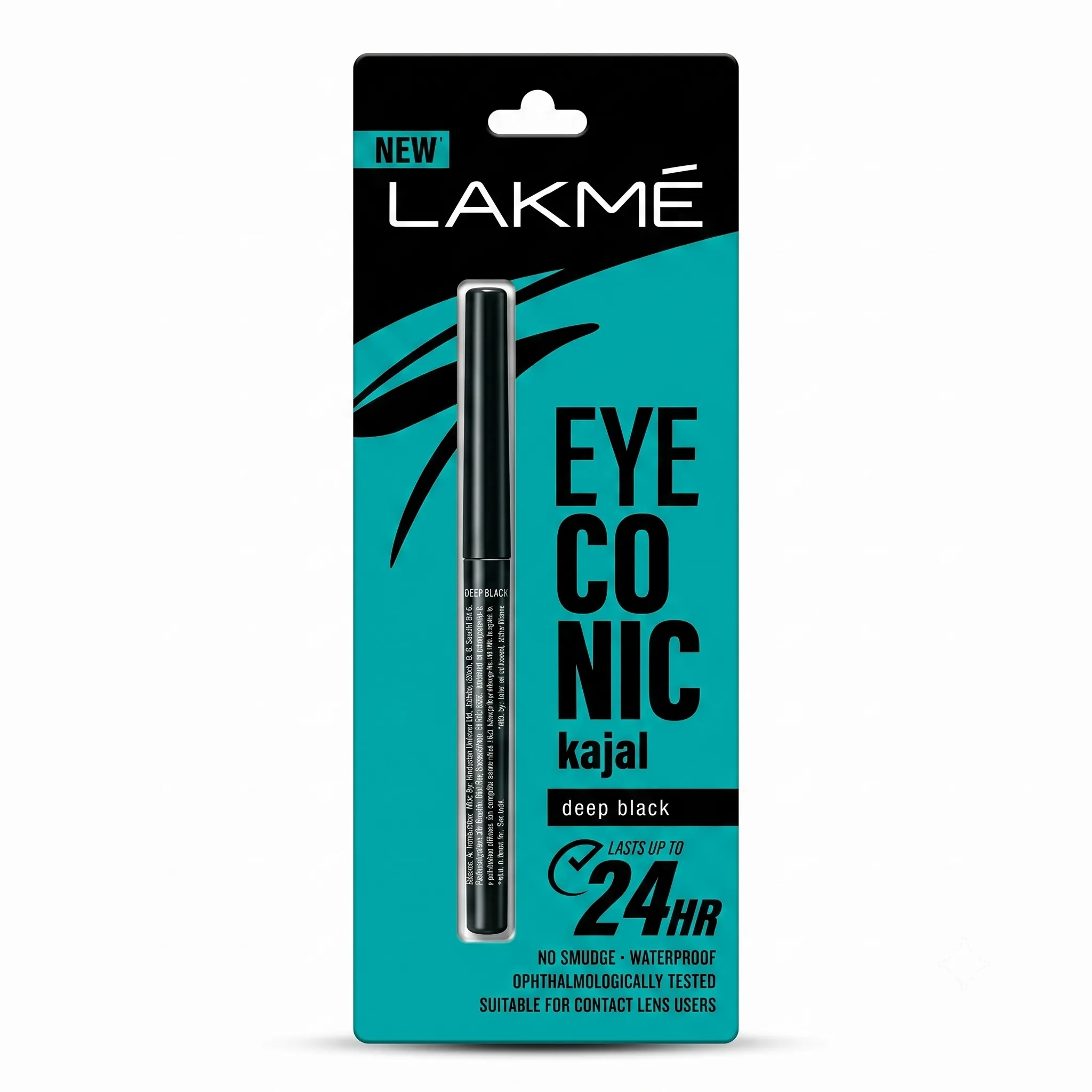 كحل لاكمي أيكونيك الأسود الفاحم مقاوم للماء ويدوم حتى 24 ساعة - Lakmé Eyeconic Kajal Deep Black