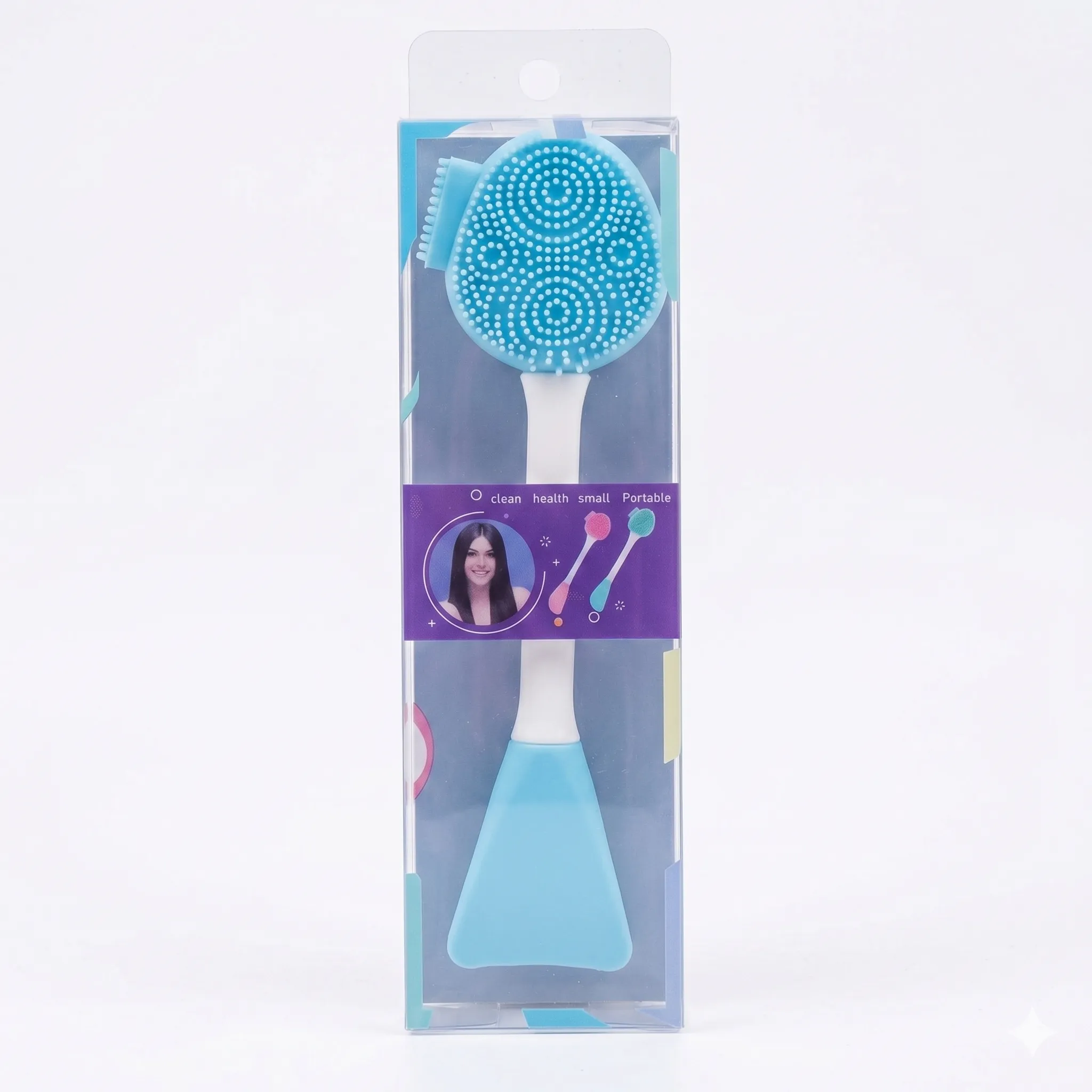 فرشاة سيليكون مزدوجة لتنظيف الوجه وتوزيع ماسكات البشرة - Silicone Face Cleansing Brush and Mask Spatula