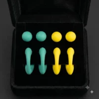 طقم حلقان كاندي مات الملونة Candy Twist Earring Set - ستانلس ستيل