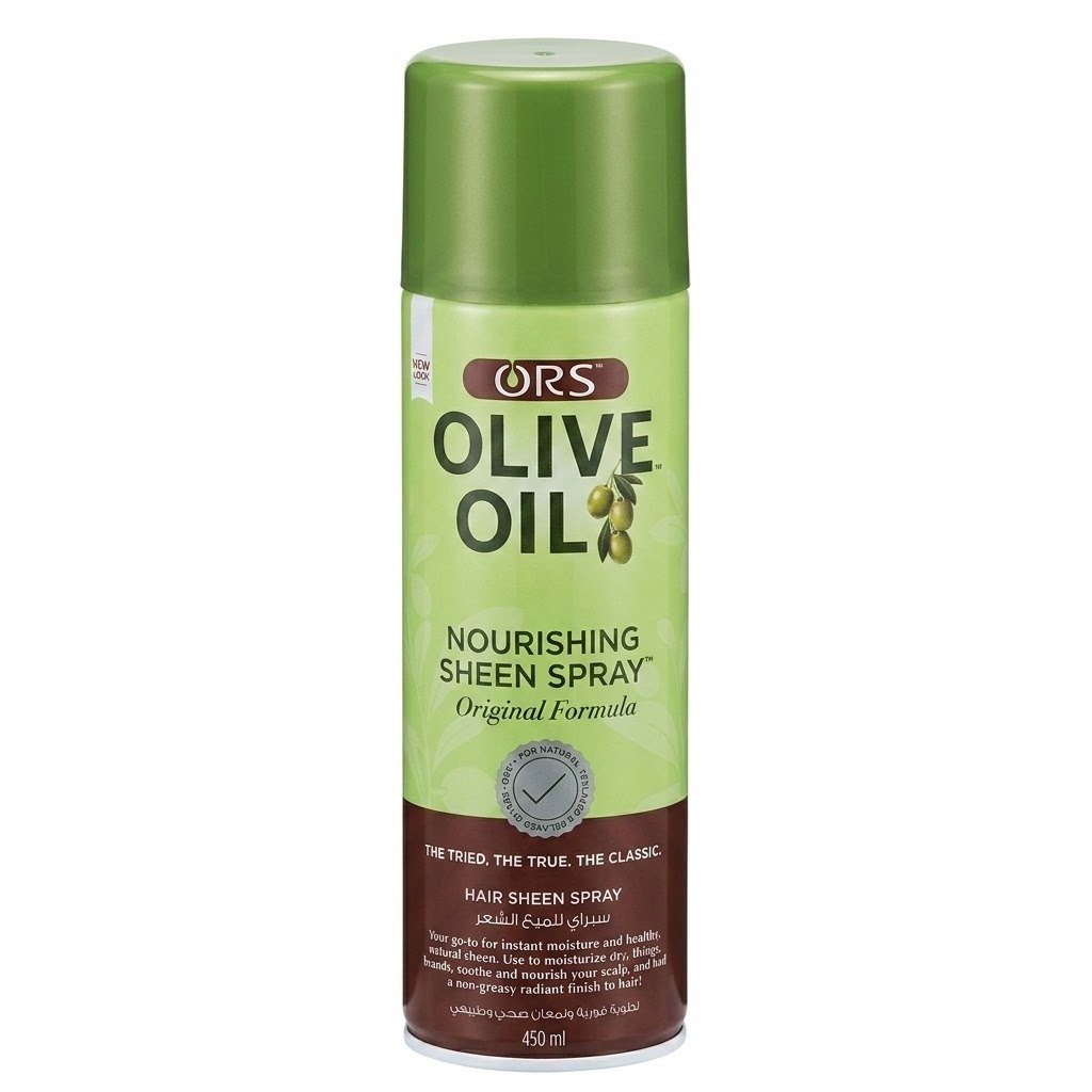 بخاخ زيت الزيتون المغذي والملمّع من ORSOrs Olive Oil Nourishing Sheen Spray 85Ml سبراي ملمع ومغذي للشعر بزيت الزيتون من ORS حجم 450 مل