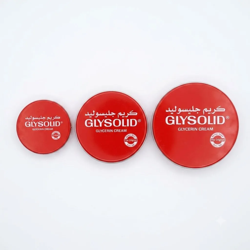 glysolid-glycerin-cream-3-sizes ثلاثة أحجام مختلفة من كريم جليسوليد الأصلي لترطيب البشرة المكثف
