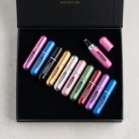 زجاجات عطر صغيرة للسفر - مجموعة ملونة قابلة لإعادة التعبئة Suggested Name:Mini Perfume Atomizer Set - Colorful Travel & Refillable Bottles