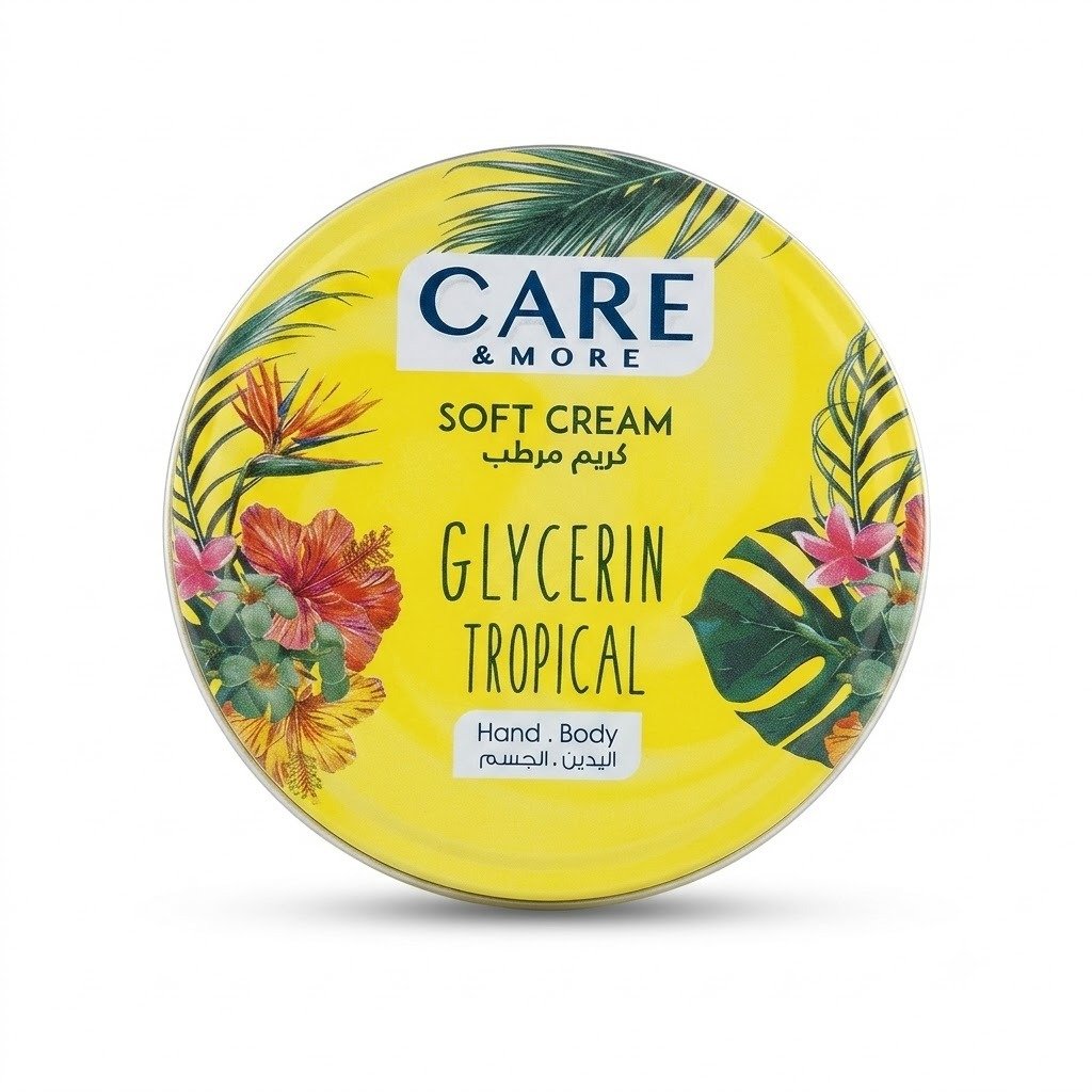 care-more-soft-cream-glycerin-tropical كريم مرطب كير اند مور بالجلسرين تروبيكال لليدين والجسم