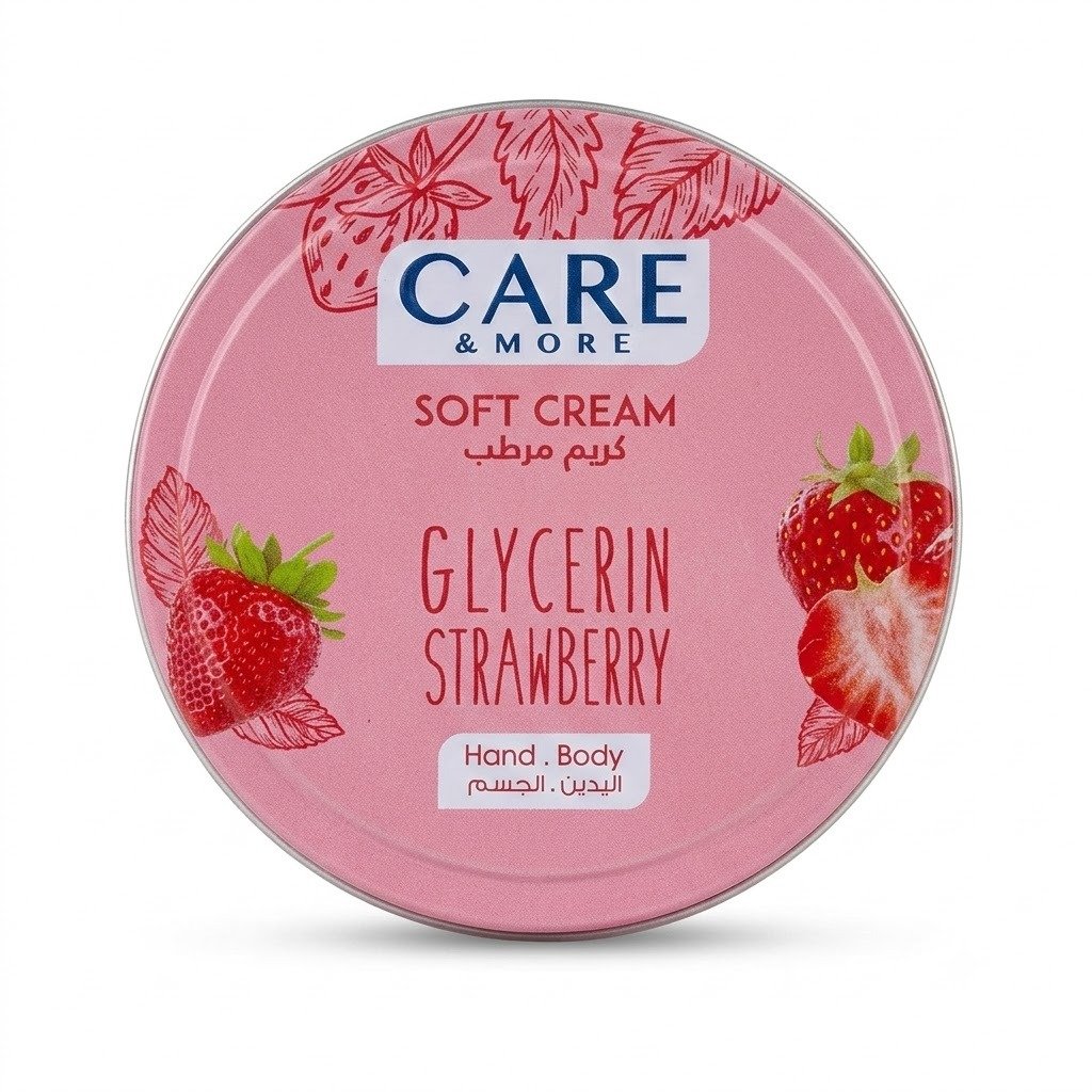 care-more-soft-cream-glycerin-strawberry كريم مرطب كير اند مور بالجلسرين والفراولة لليدين والجسم
